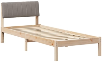 vidaXL Bettgestell Braun und Taupe 75x190 cm Massivholz Kiefer 878722