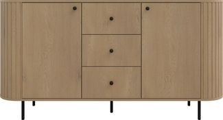 AX LIVING Kommode Halay Eiche Cremona 2 Türen & 3 Schubladen Moderne Rillenstruktur 164,6 cm