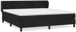 vidaXL Boxspringbett mit Matratze Schwarz 160x200 cm Samt 3127561