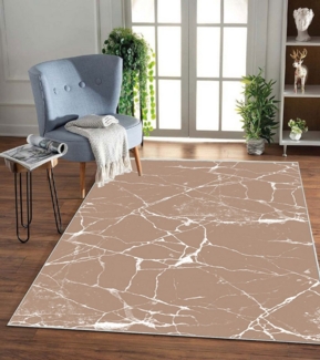 Jungengel Teppich Marmor 160x230cm Wohnzimmer Schlafzimmer Teppichläufer Flach Waschbar