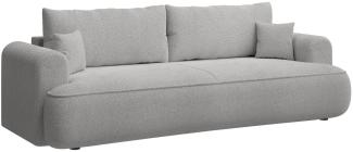 Selsey 'Ovo' 3-Sitzer Schlafsofa mit Bettkasten, Chenille-Bezug, hellgrau, 250 cm ca. 92 x 250 x 110 cm