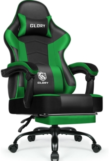 Minnouat Gaming Stuhl Bürostuhl Ergonomisch mit Fußstütze Grün