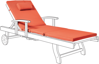 Liegenauflage TOSCANA JAVA AMANTEA PREMIUM 189x58 cm Rot