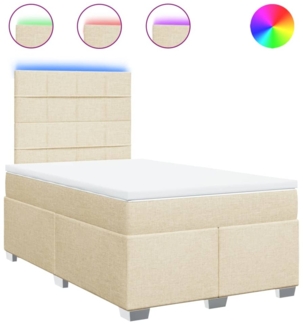 vidaXL Boxspringbett mit Matratze Creme 120x190 cm Stoff 3292732