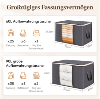 Lifewit Aufbewahrungsdose Aufbewahrungsbox mit Deckel, Kleiderschrank Organizer (2 St)