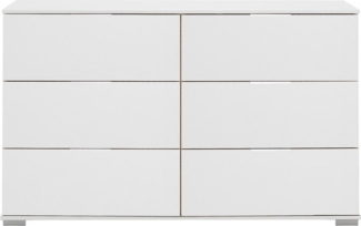 Lomadox Kommode ELSTRA-43, Schlafzimmer mit 6 Schubladen in weiß, B/H/T ca. 130/83/41 cm