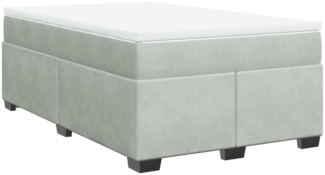 vidaXL Boxspringbett mit Matratze Hellgrau 120x200 cm Samt 3285275