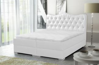 Boxspringbett SULTAN Kunstleder Weiss 200x200 cm