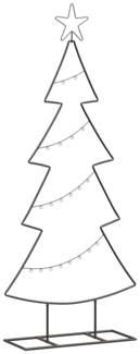 vidaXL Metall Weihnachtsbaum mit Ständer Schwarz 125 cm Stahl 42019188