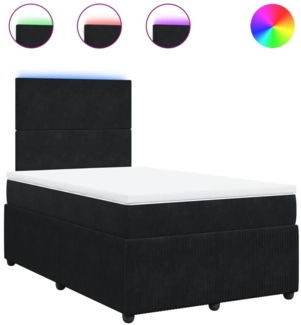 vidaXL Boxspringbett mit Matratze Schwarz 120x190 cm Samt 3294582