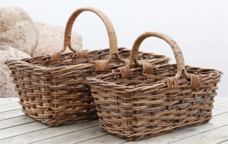 2er Set Korb Rattankorb Deko Korb Einkaufskorb Rattan Chic Antique 15011830