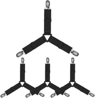 BAYLI Spannbettlaken Verstellbare Bettlakenspanner [4er Set], Betttuchspanner mit Metallcl