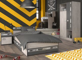 Parisot Kinderzimmer Fabric in Esche grau Jugendzimmer Set 4-tlg.