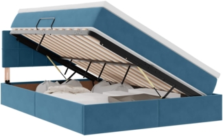 vidaXL Bett mit LED-Lichtleisten Dunkelblau 140 x 190 cm Samt 3371395