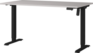Germania Schreibtisch 8023-630, Kaschmir/Schwarz, elektr. höhenverstellbar, 140 x 119 x 80 cm (BxHxT)