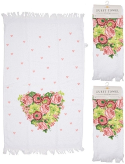 Clayre & Eef Geschirrtuch Landhaus, (3-tlg, 3-teilig), Frottee Küchenhandtücher Gästehandtücher ca. 40x66 cm Baumwolle