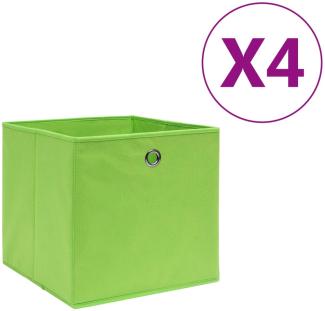 vidaXL Aufbewahrungsboxen 4 Stk. Vliesstoff 28x28x28 cm Grün 325227