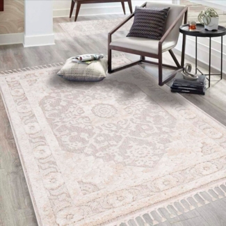 Carpet City Hochflor-Teppich Valencia 732, rechteckig, Höhe: 20 mm, Läufer, Boho-Stil, 3D-Effekt, Relief, Hoch-Tief-Struktur, mit Fransen