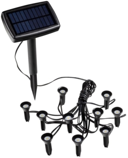 Spetebo LED Solarleuchte LED Solar Pflanzenstrahler klein - 10er Set, Ein-/Ausschalter, LED fest verbaut, warm weiß, Mini Garten Strahler Deko Beleuchtung für außen