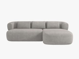 Micadoni 5-Sitzer Ecksofa Jenny Rechts Boucle Now or Never Hellgrau