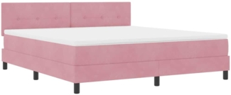 vidaXL Boxspringbett mit Matratze mit Kopfteil Rosa 180x200 cm Samt 3342673