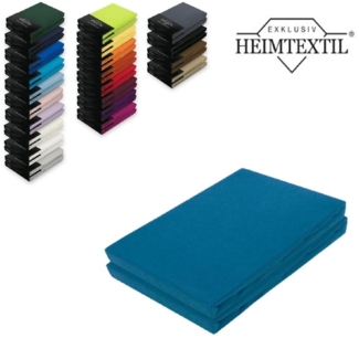 Doppelpack Jersey Spannbettlaken Premium Petrol 140 - 160 x 200 cm
