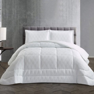 alesvelt Tagesdecke Set Erva Überwurf Decke 3-Teilig 240x250 cm, 2-Personen Weiß