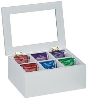 Weiße Teebox mit 6 Fächern 10047507