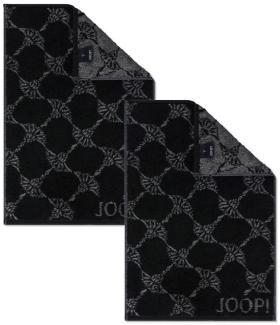 JOOP! Handtuch 2 Stück Joop! Gästetuch Cornflower 1611-90 Schwarz 30x50, Walkfrottier (2-St), Baumwolle