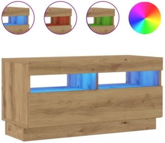 vidaXL TV-Schrank mit LED-Leuchten Artisan-Eiche 80x35x40 cm 856358