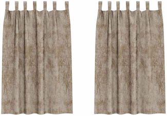 vidaXL Samtvorhänge mit Vorhängen 2 pcs Champagner 175 x 140 cm Samt 4107744