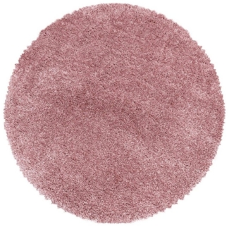 Stilvoll Günstig Hochflor-Teppich für Wohnzimmer und Schlafzimmer Unicolor - Einfarbig, Rund, Höhe: 30 mm