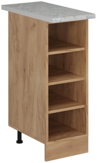 Küchenregal R-Line Goldkraft Eiche 30 cm , AP Marmor Vicco