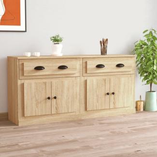 Sideboards 2 Stk. Sonoma-Eiche Holzwerkstoff (Farbe: Braun)