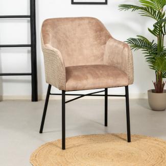 Bronx71 Esszimmerstuhl Samt / gewebter Stoff Chicago taupe
