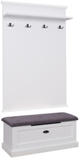 Garderoben-Set Galineo Flurgarderobe 2-teilig weiß MDF Landhaus-Stil