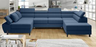 Stylefy Molinardi XL Wohnlandschaft Velours Blau Rechts