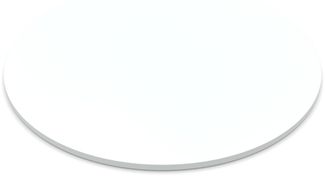 Dekor Spanplatte 28mm Tischplatte rund melaminharzbeschichtet weiß mit ABS Kante Umleimer - Größe 50 x 50 cm - Höhe 2,8 cm - Farbe Icy White