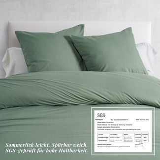 Topfinel Bettwäsche Bettwäsche 135x200 4teilig weiche Vorgewaschene Hautfreundlich, 4 teilig, 2 Bettbezüge 155 x 220 2 Kissenbezüge 80x80 Reißverschluss Salbeigrün