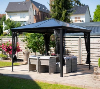 Sojag Aluminium Pavillon Verona 1010 inkl. Moskitonetz | Anthrazit | 298x298x260 cm