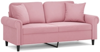 vidaXL 2-Sitzer-Sofa mit Zierkissen Rosa 140 cm Samt 3200948
