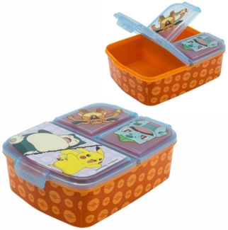 Pokemon Kinder Premium Brotdose Lunchbox Frühstücks-Box Vesper-Dose mit 3 Fächern