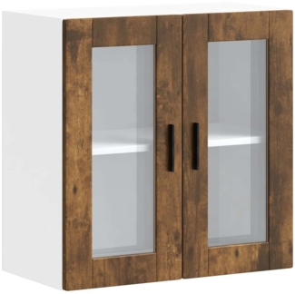 vidaXL Küchen-Hängeschrank mit Glastür Porto Räuchereiche 854152