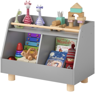 Bellabino 'Belly' Kinderregal, grau, Spielzeugregal mit 2 Fächern, 72x52x38 cm (BxHxT)