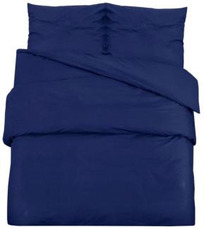 vidaXL Bettwäsche-Set Marineblau 260x240 cm Leichte Mikrofaser 136004