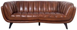 Clubsofa Kingsmountain 3-Sitzer gerippt Vintage Cigar