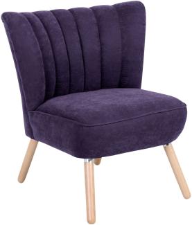 Sessel Kadisha Bezug Velourstoff Buche natur / violett 21141