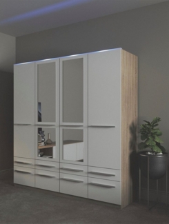 priess Kleiderschrank Schrank Garderobe Wäscheschrank Barcelona in 5 Breiten viel Stauraum, geräumige Schubkästen, mit Spiegel, MADE IN GERMANY