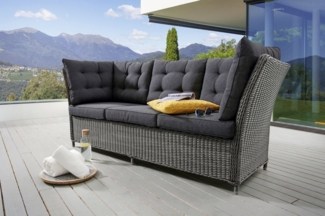 Destiny Loungesofa PALMA, Aluminium, Polyrattan, 3er Bank, inkl. Auflagen