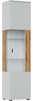 Hängevitrine Vitrine Vero 50 x 40 x 208 cm grau Evoke Eiche MDF, Türschlag rechts